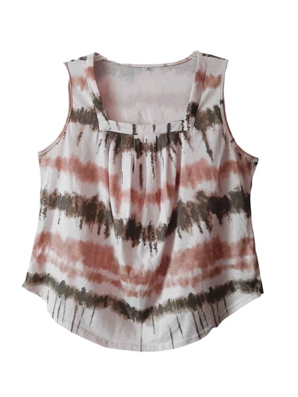 Women Striped Tie-Dye Sleeveless Blouse- Size 2XL